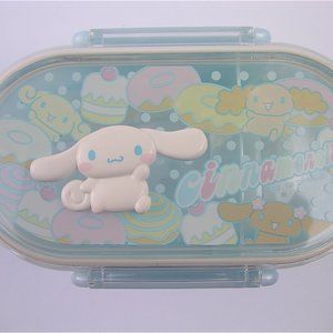 Cinnamoroll Bento Box Lunch Double Containers Blue Trays Blue Dish Sanrio White
